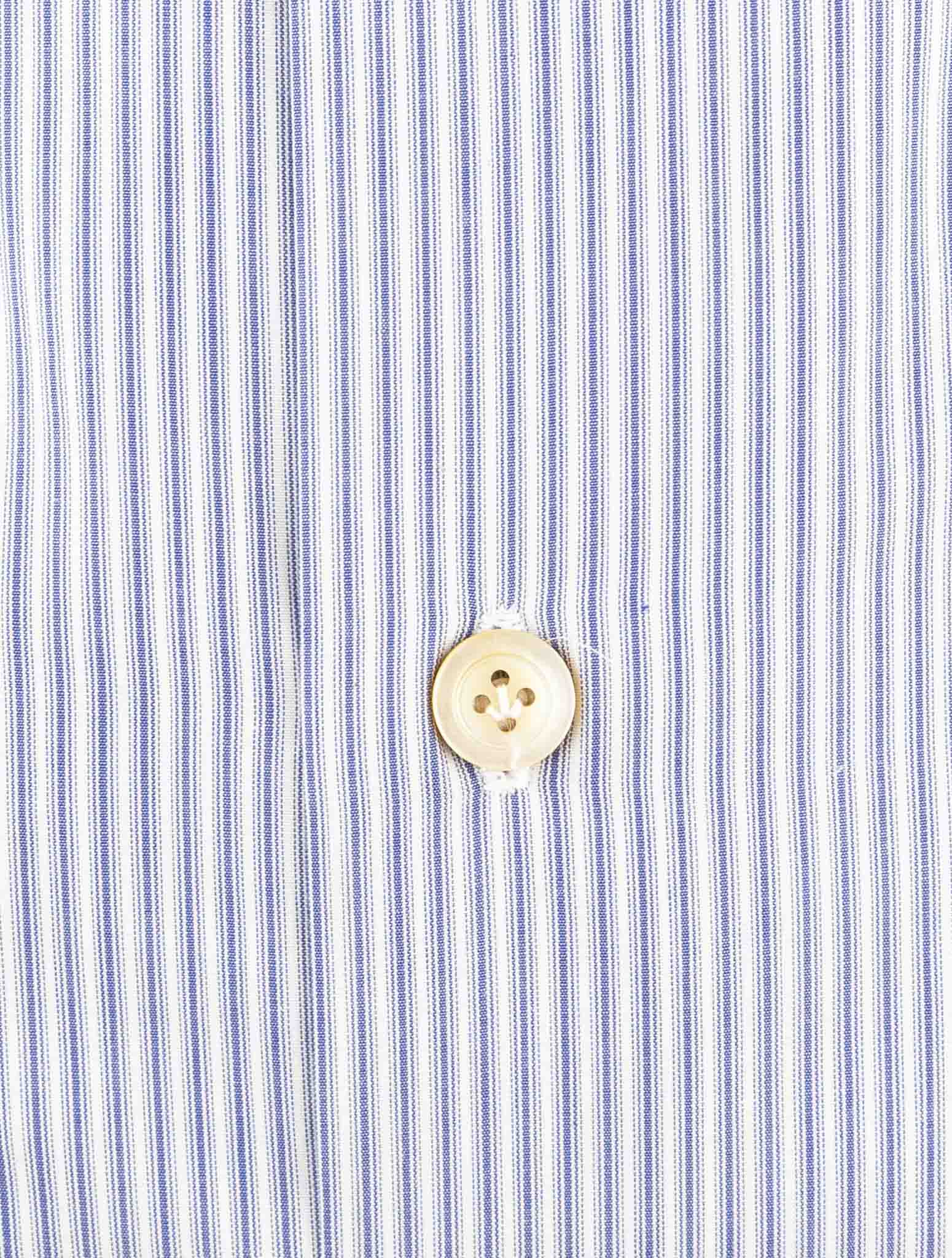 Kiton Blue White Cotton Shirt