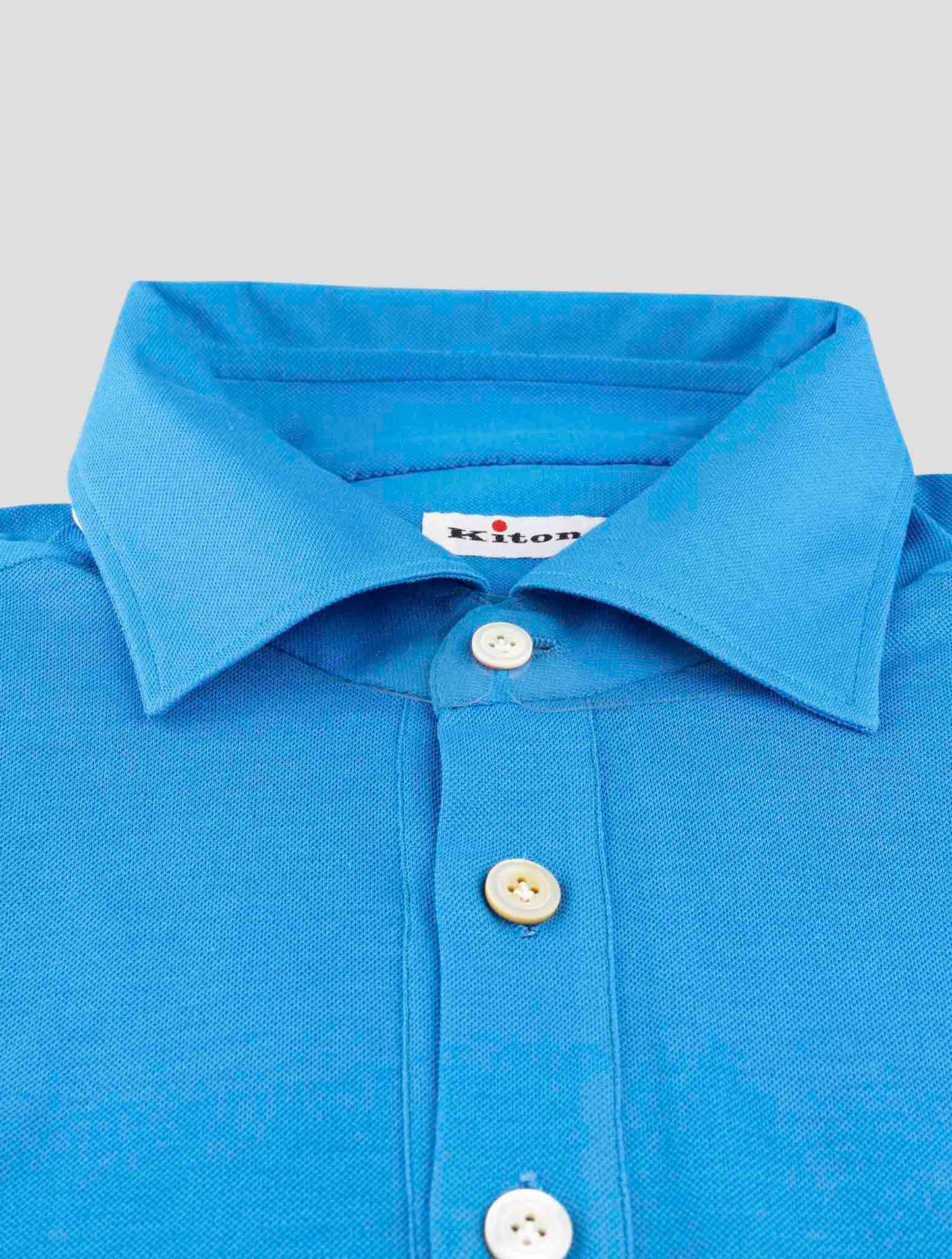 Kiton Blue Cotton Polo