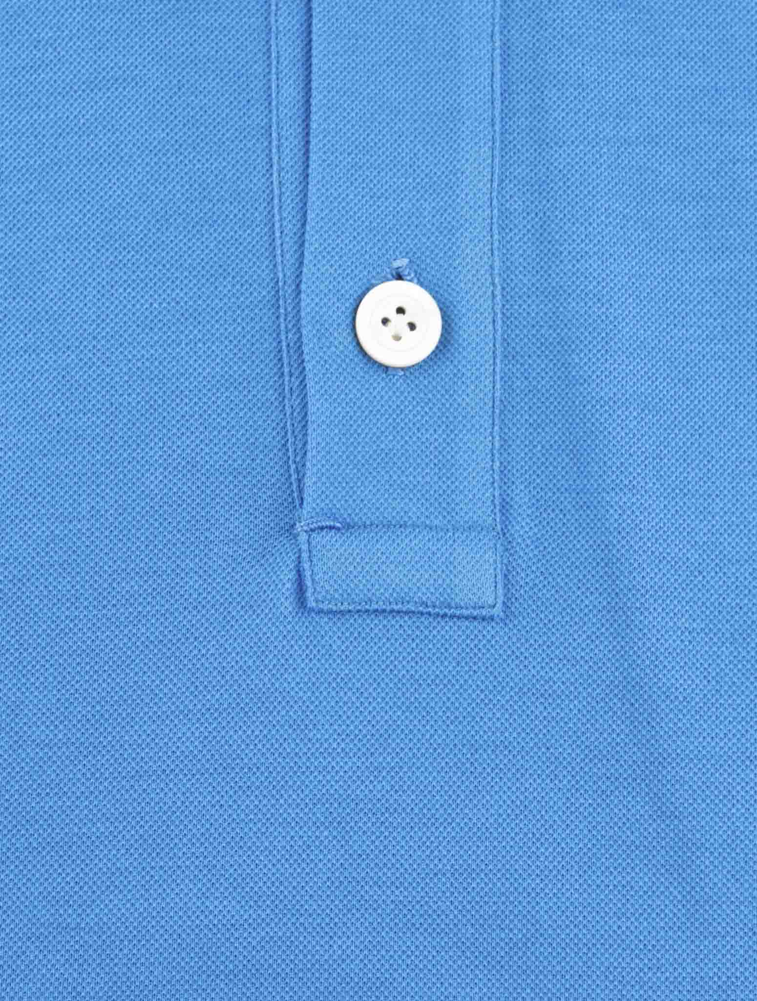 Kiton Blue Cotton Polo