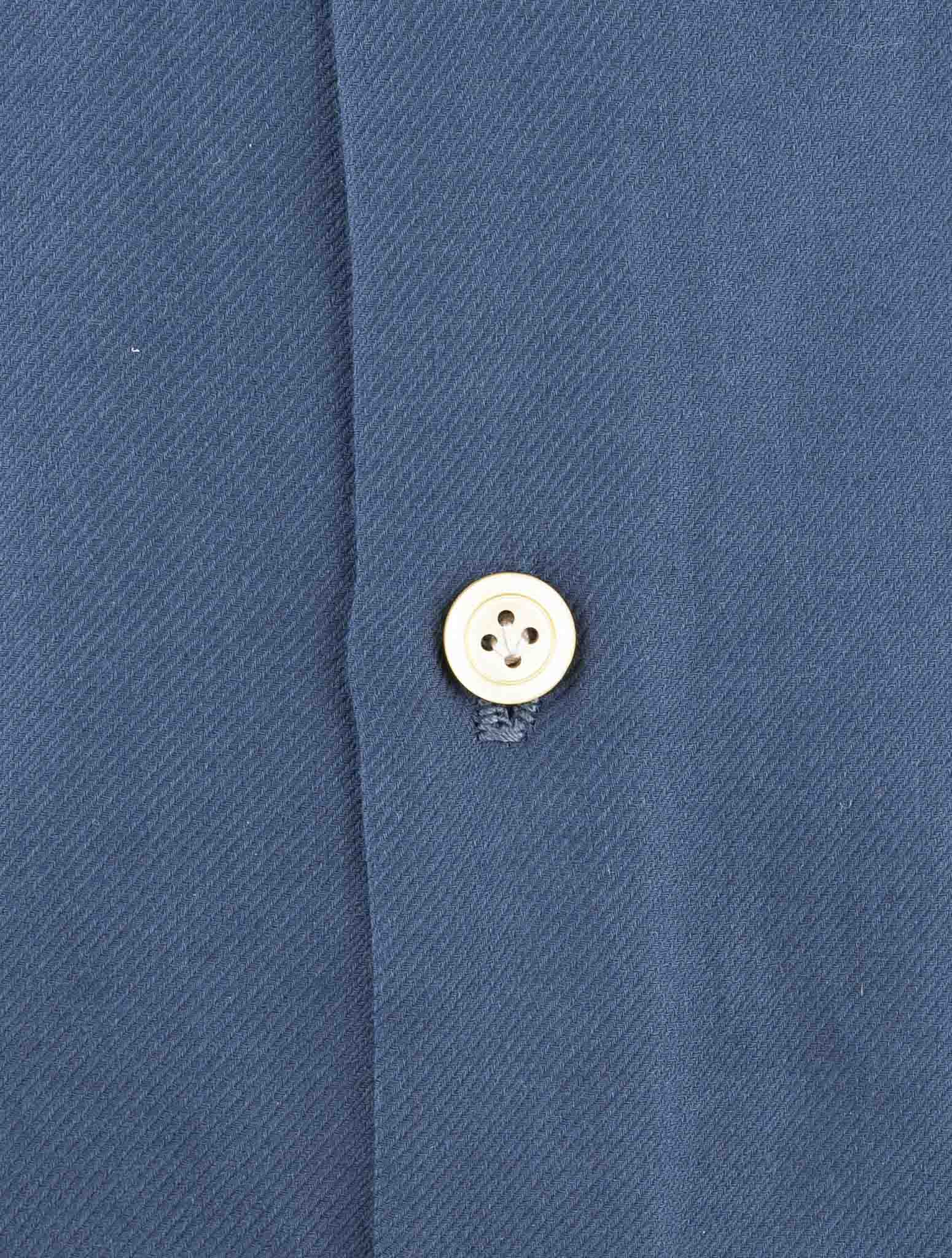 Kiton Blue Cotton Cashmere Shirt