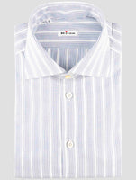 Kiton Light Blue White Cotton Shirt