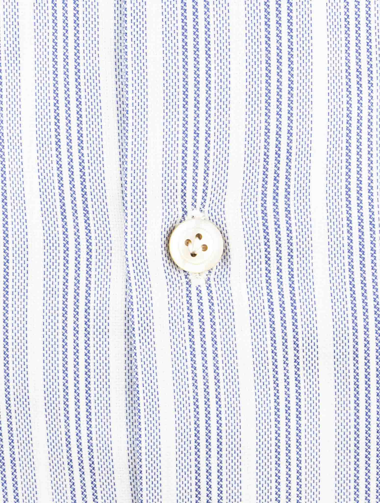 Kiton Light Blue White Cotton Shirt