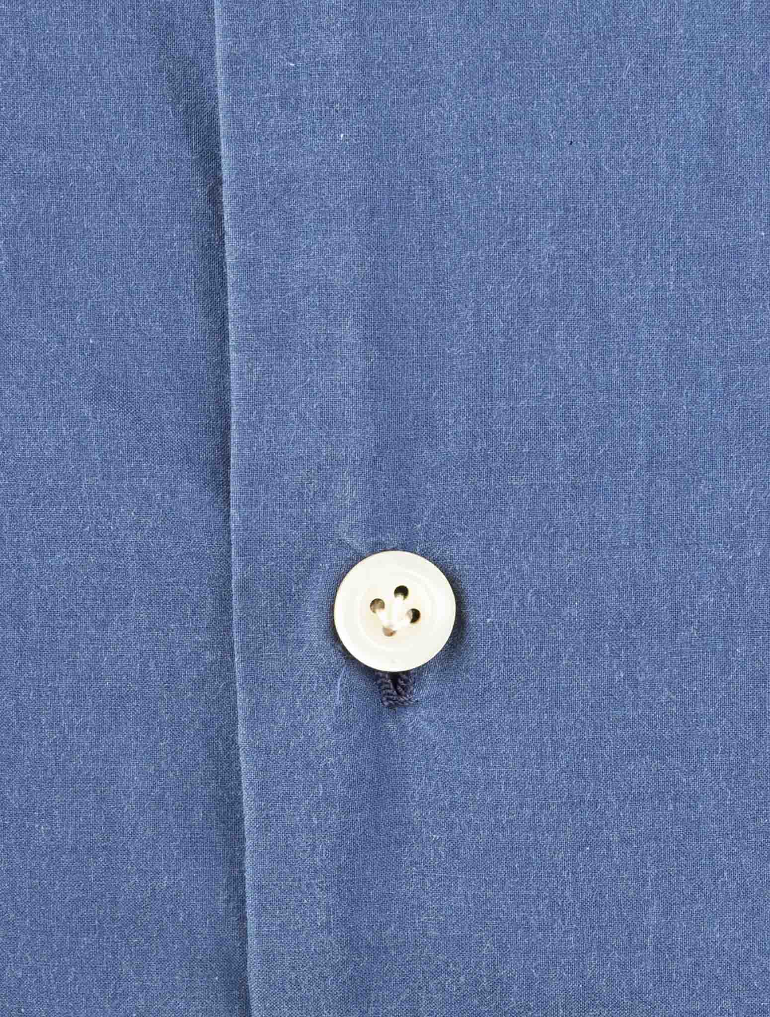 Kiton Blue Cotton Shirt
