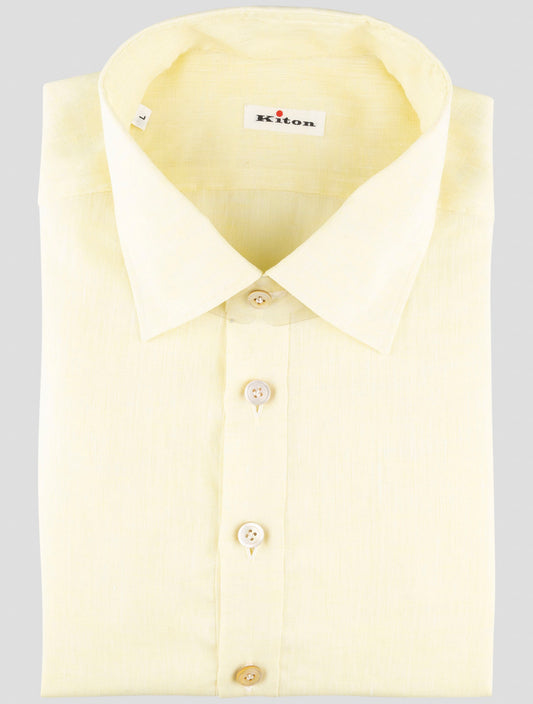 Kiton Yellow Linen Shirt