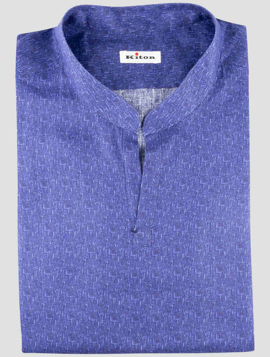 Kiton Blue Linen Shirt