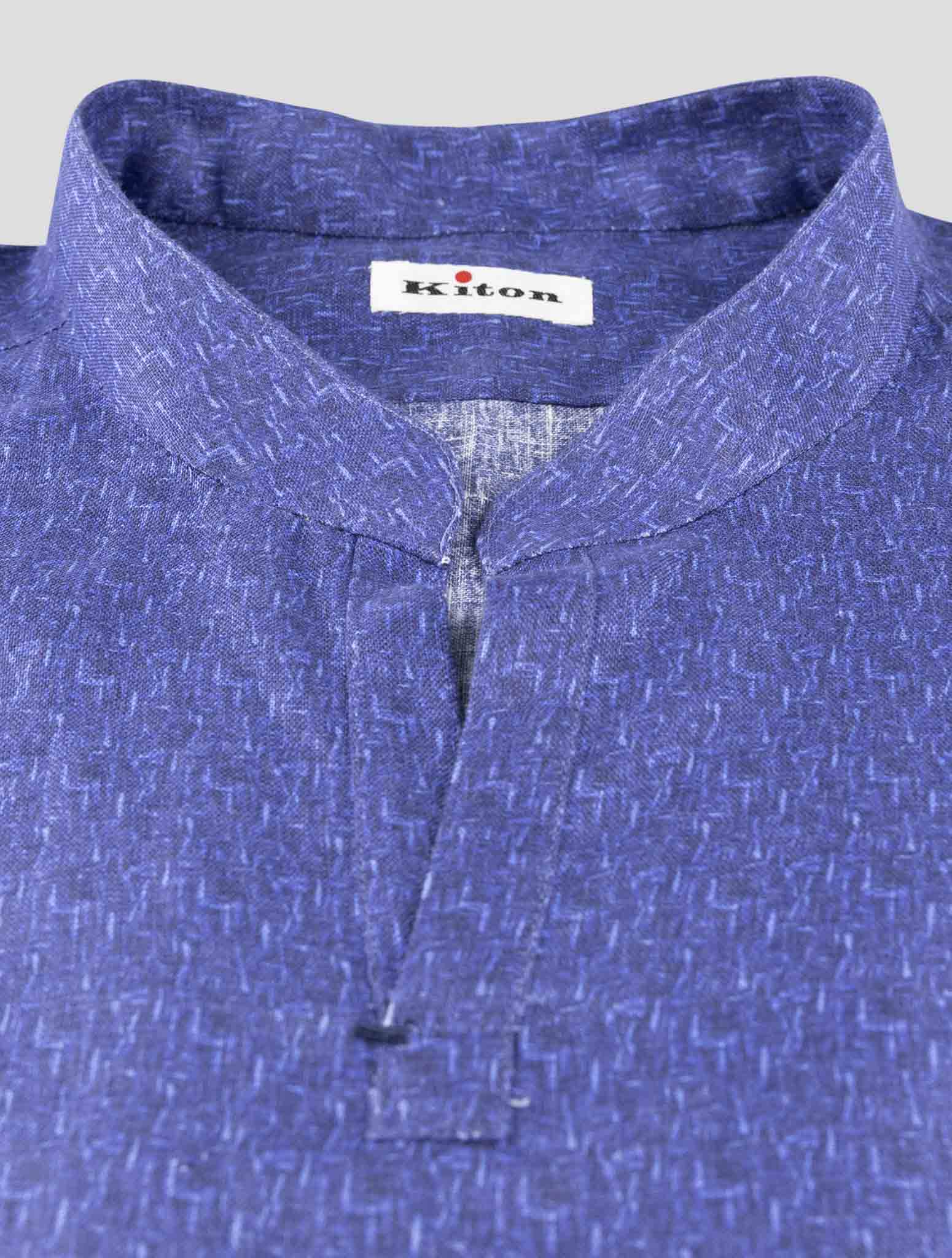 Kiton Blue Linen Shirt