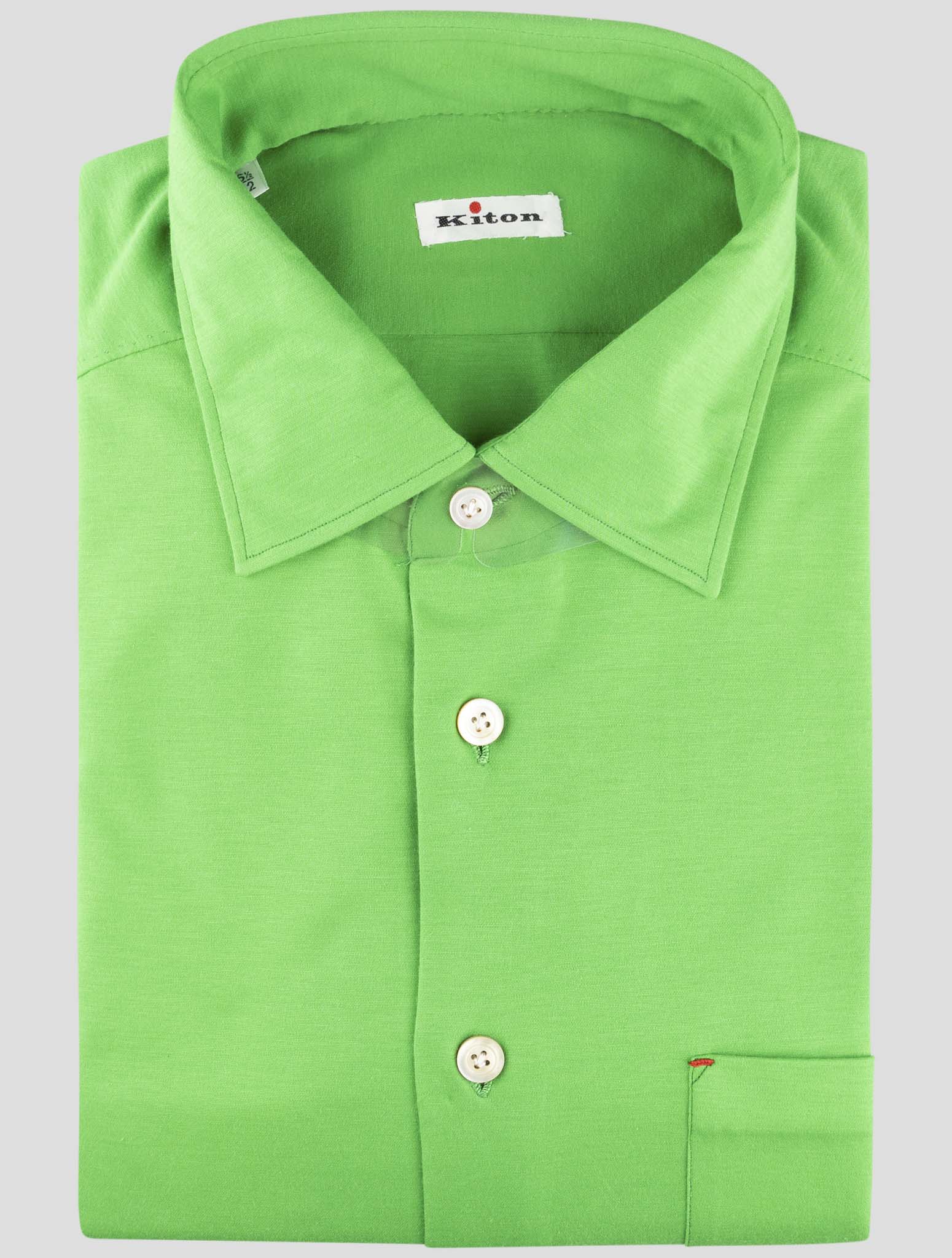 Kiton Green Cotton Shirt