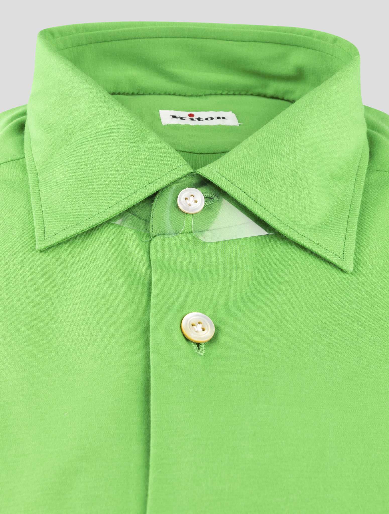 Kiton Green Cotton Shirt