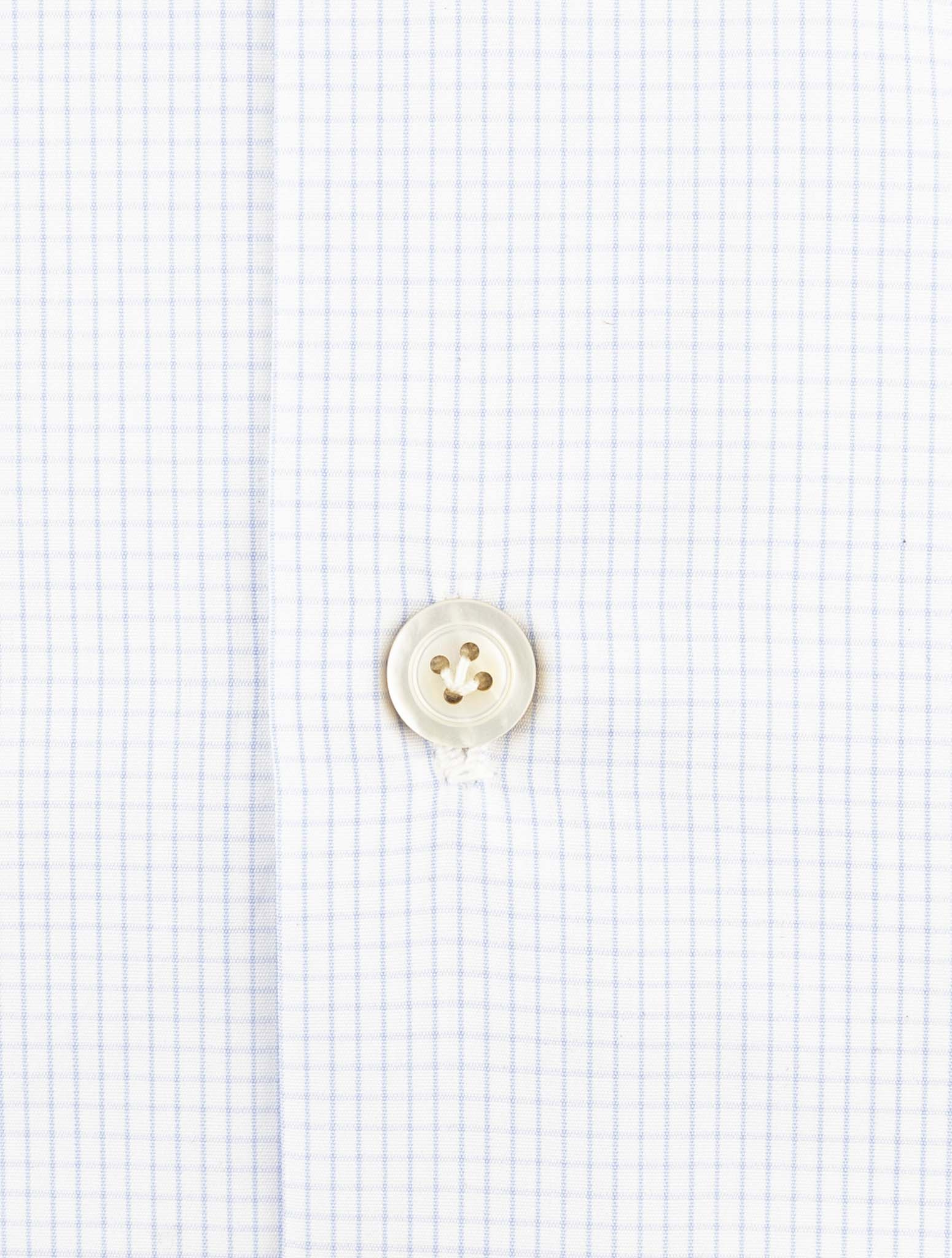 Kiton Light Blue White Cotton Shirt