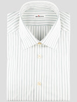 Kiton White Gray Cotton Shirt