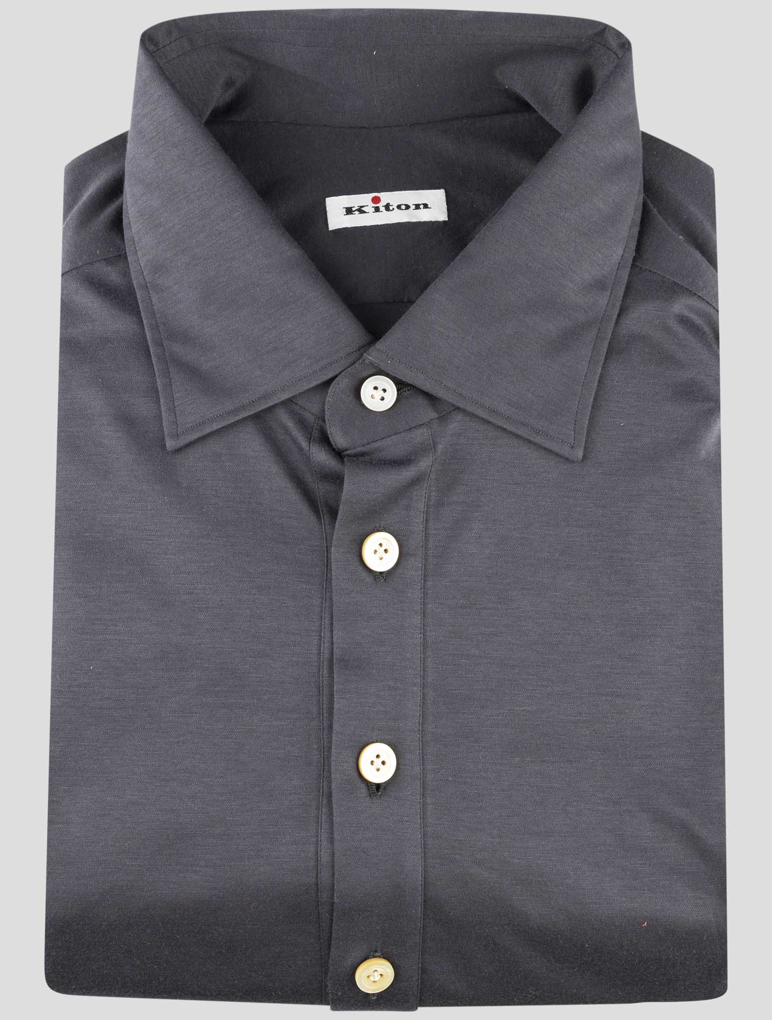 Kiton Gray Cotton Sweater Polo