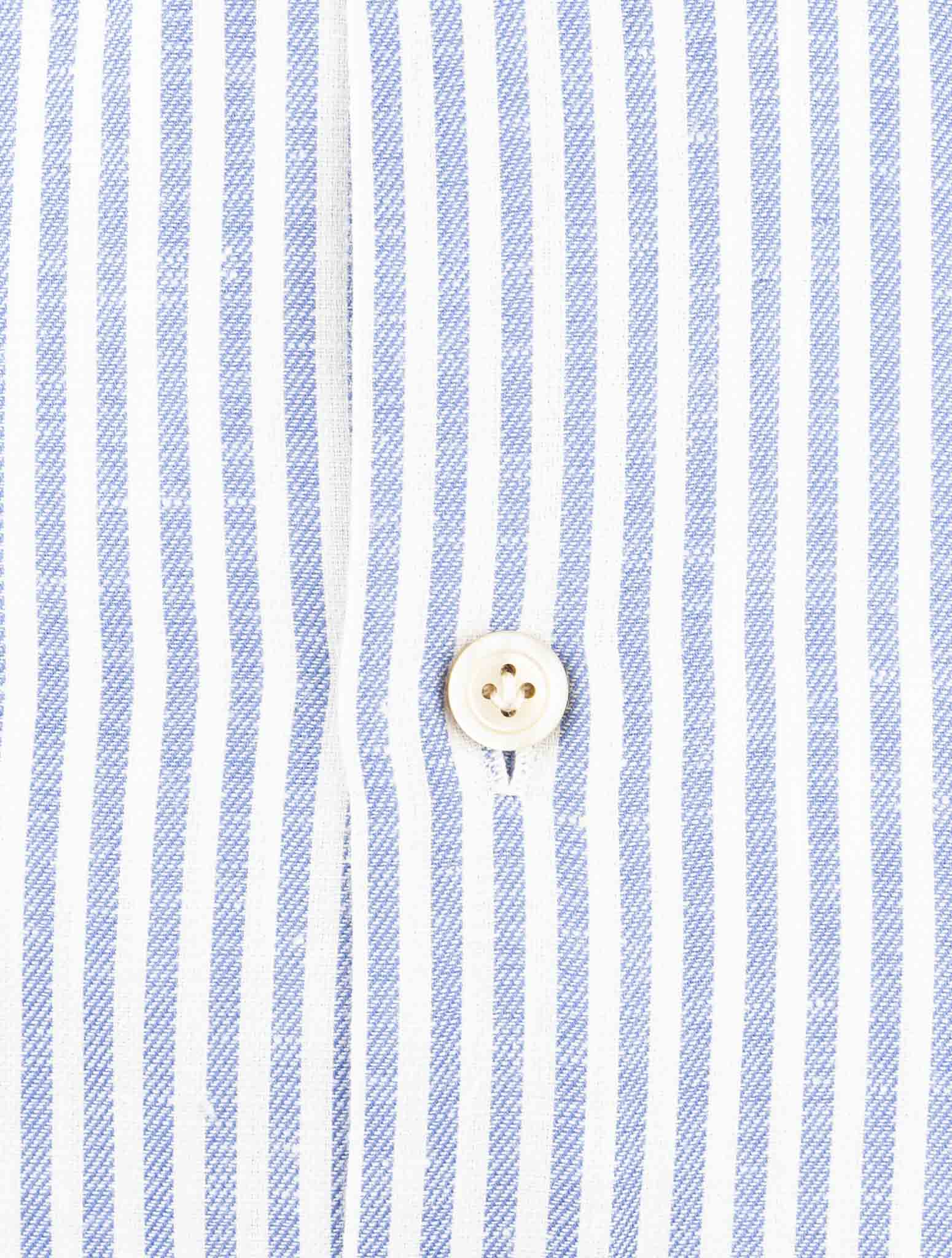 Kiton Light Blue White Cotton Shirt