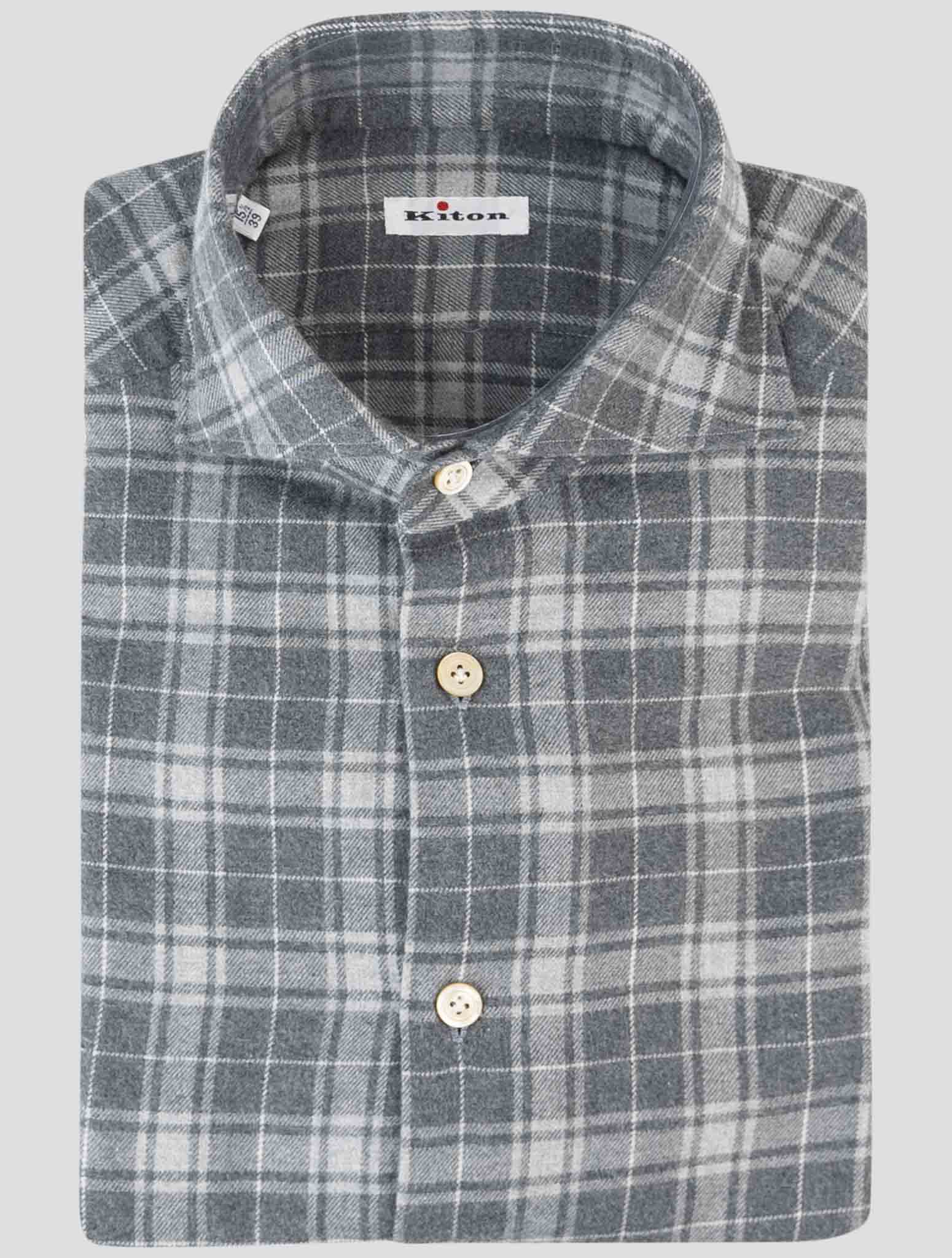 Kiton Gray Cotton Shirt