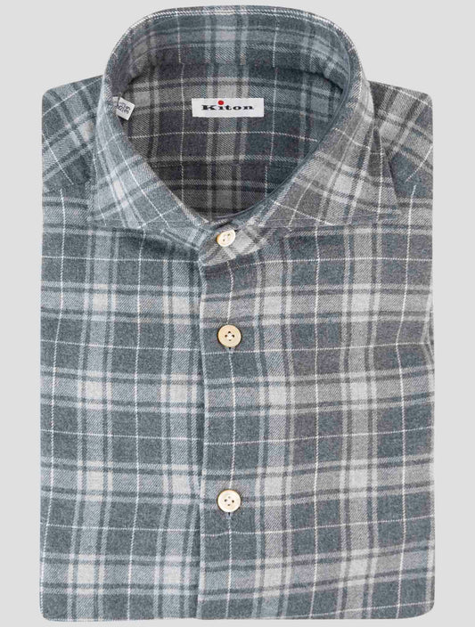 Kiton Gray Cotton Shirt