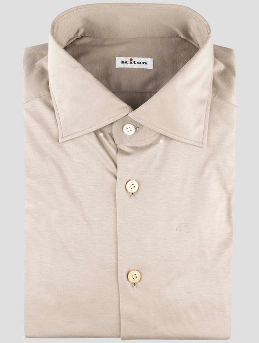 Kiton Brown Cotton Shirt