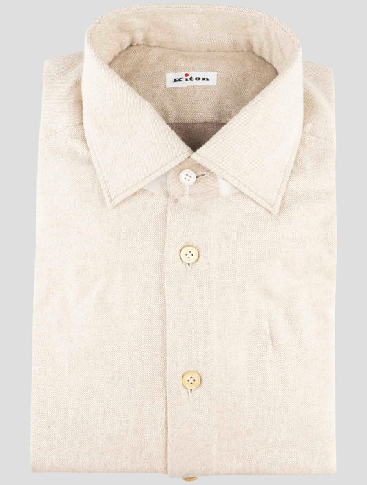 Kiton Beige Cotton Shirt