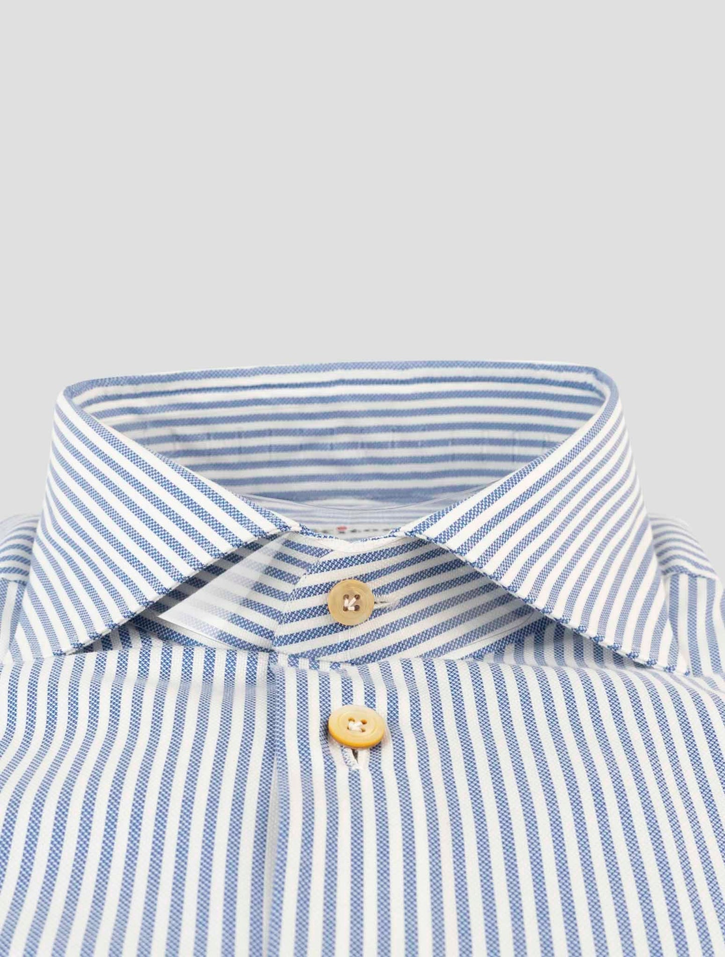 Kiton Light Blue White Cotton Shirt