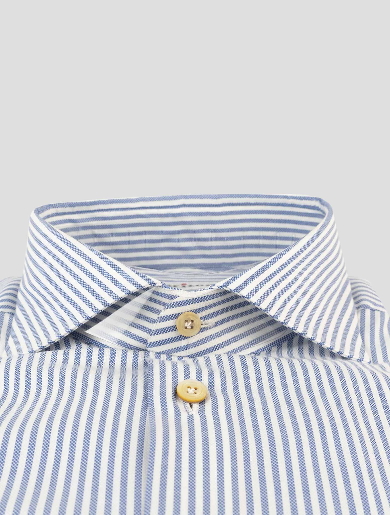 Kiton Light Blue White Cotton Shirt