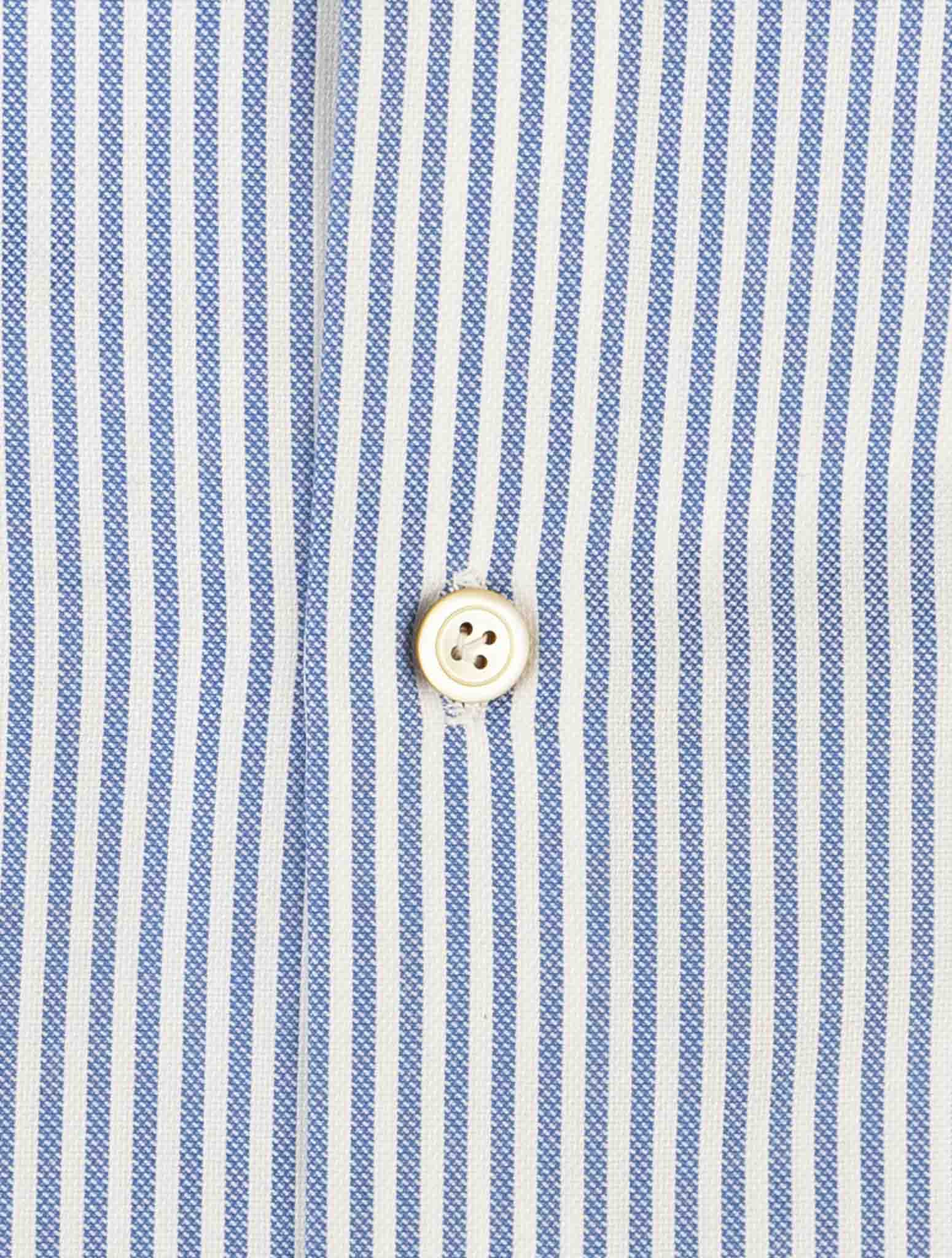 Kiton Light Blue White Cotton Shirt