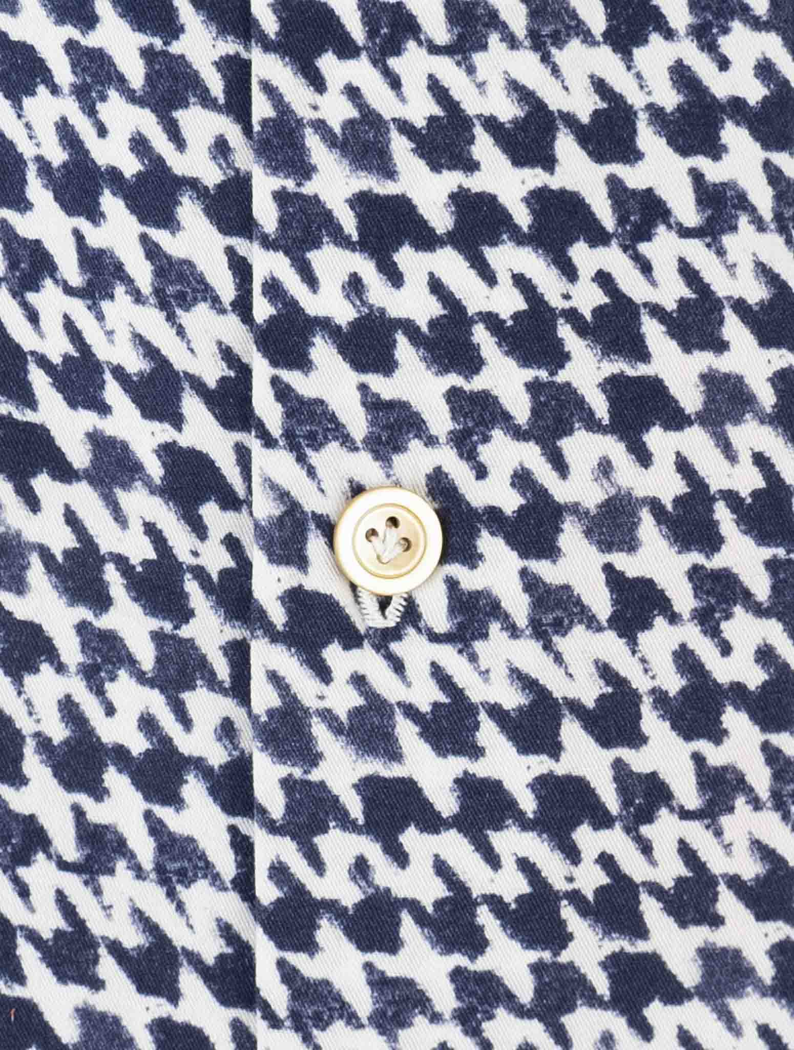 Kiton Blue White Cotton Shirt