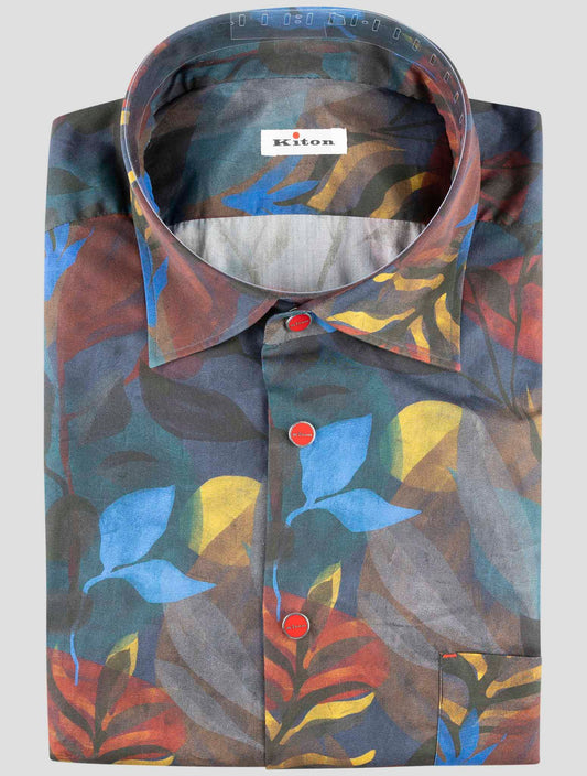 Kiton Multicolor Cotton Shirt