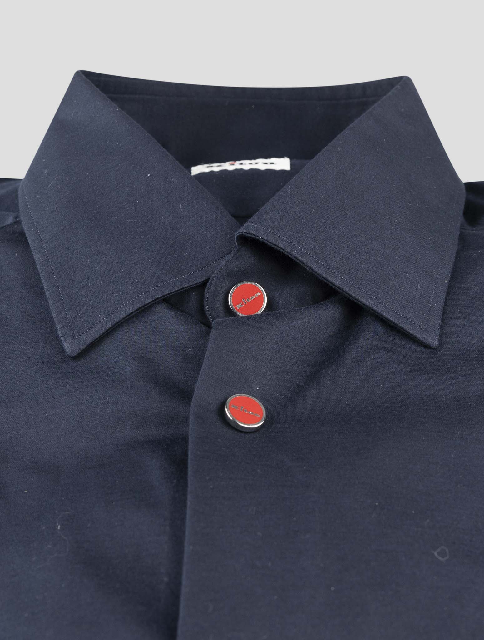 Kiton Blue Cotton Shirt