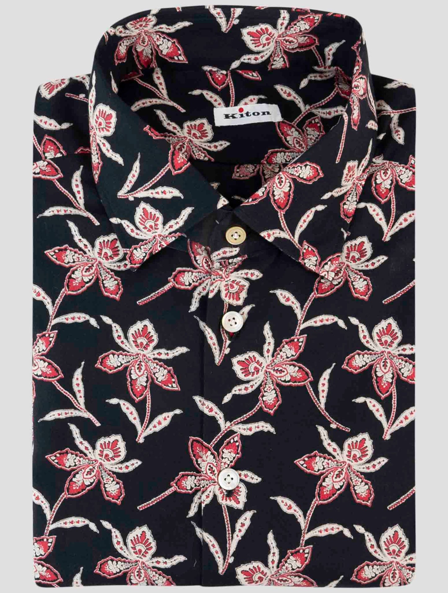 Kiton Black Cotton Shirt