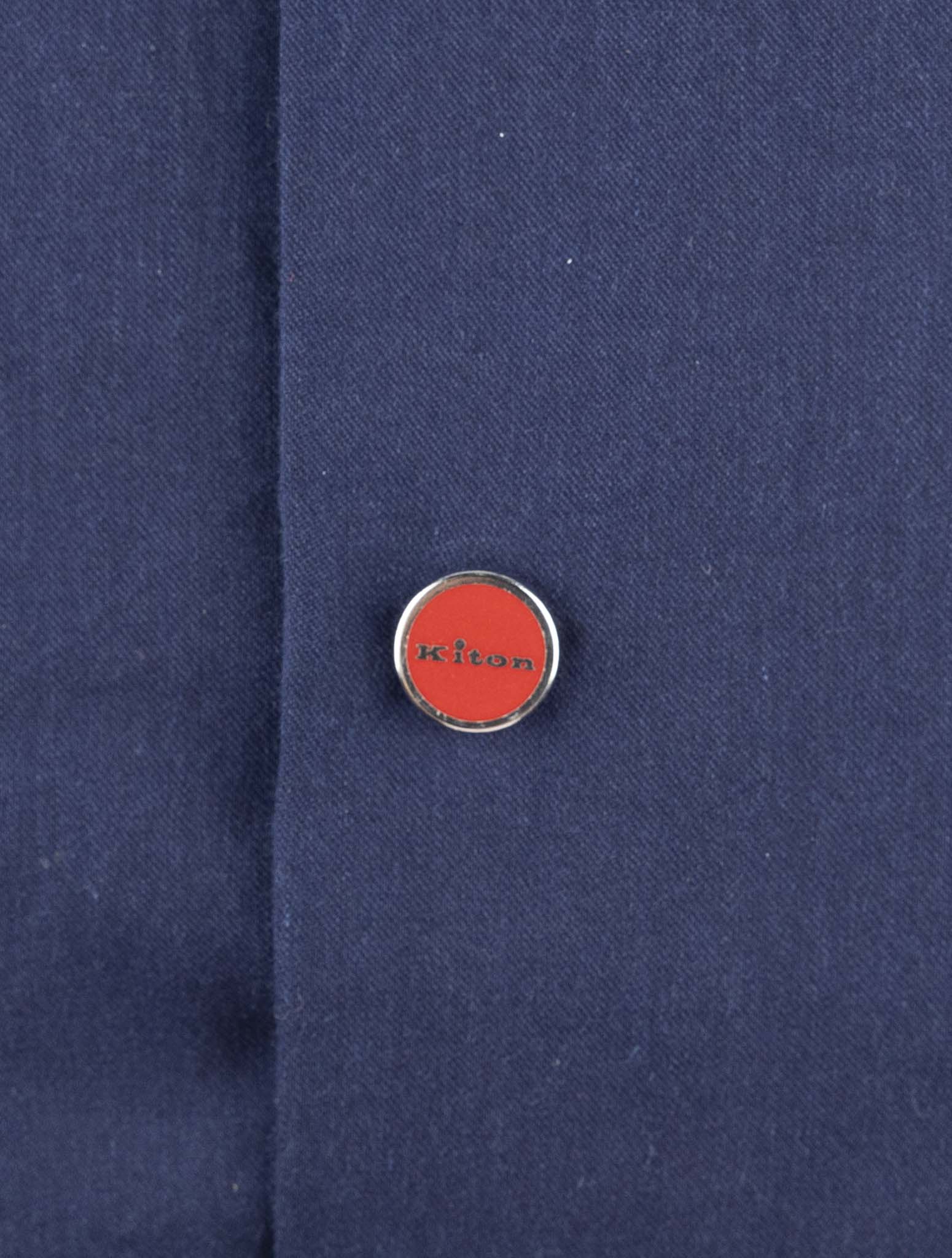 Kiton Blue Cotton Shirt