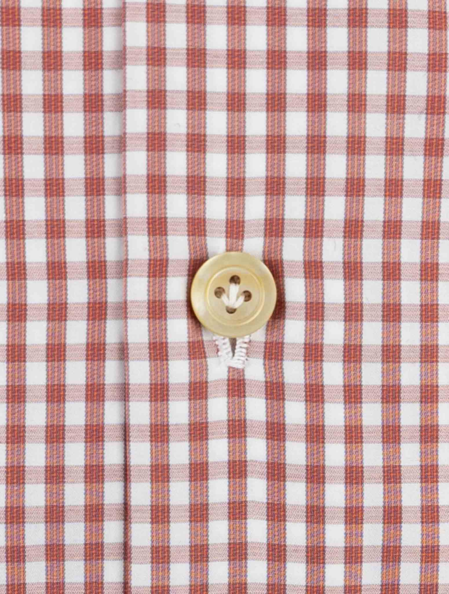Kiton Red white Cotton Shirt