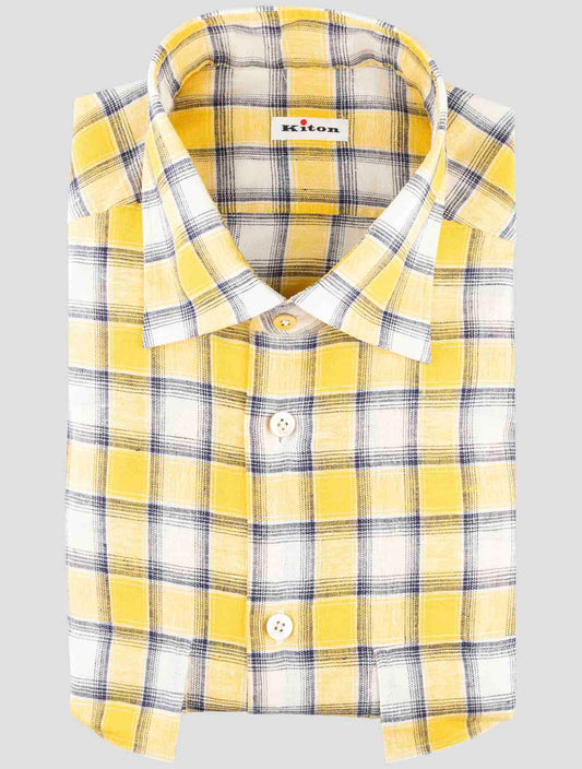 Kiton Multicolor Linen Ea Pl Shirt