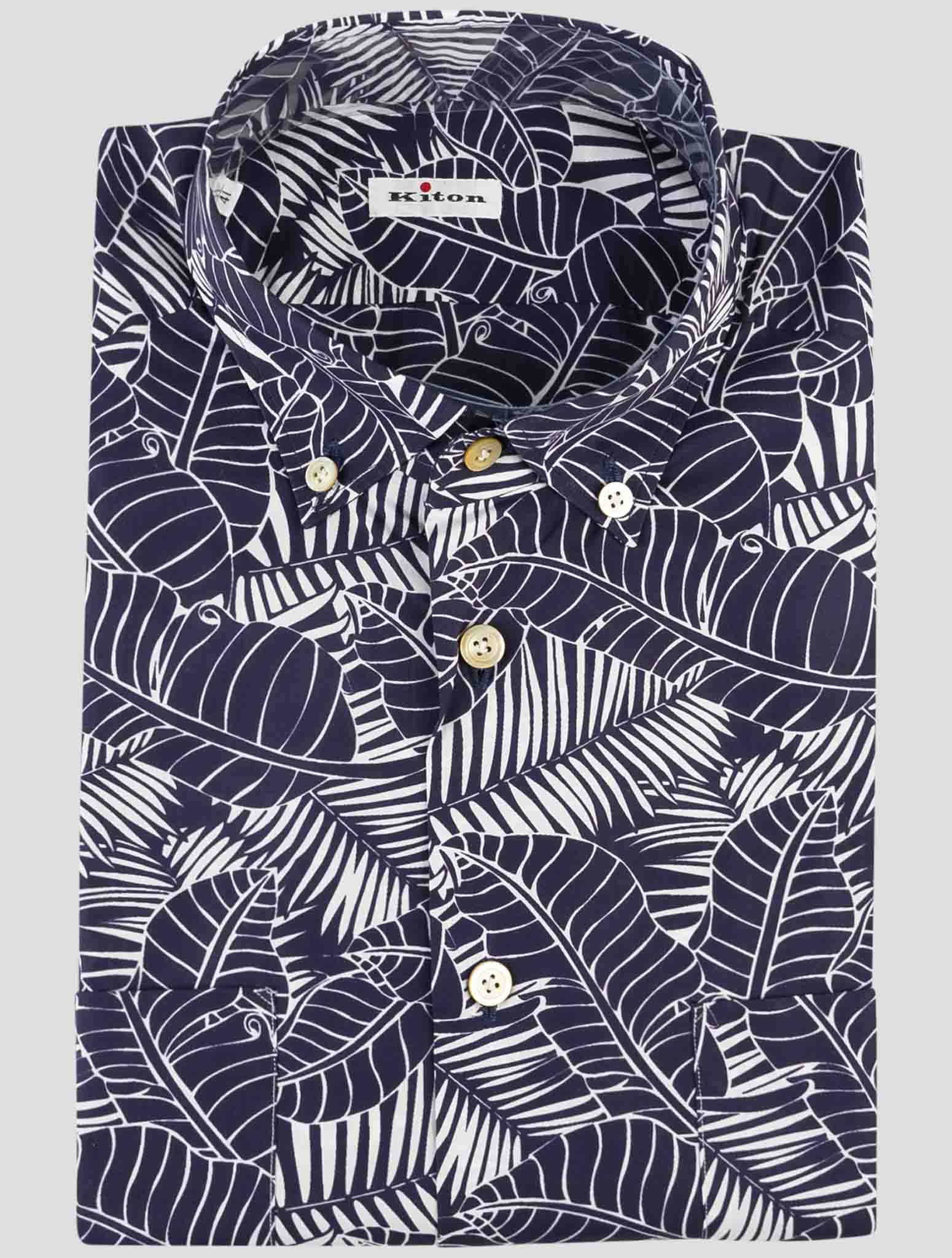 Kiton Blue Cotton Shirt