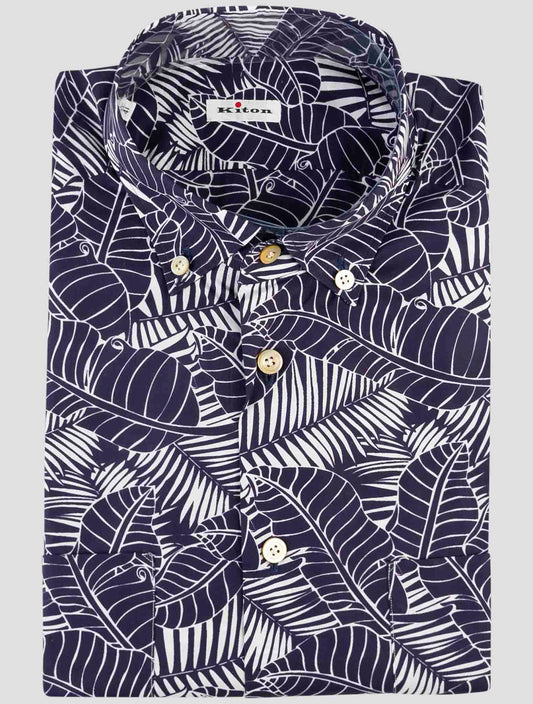 Kiton Blue Cotton Shirt