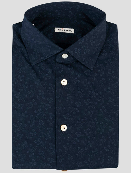 Kiton Blue Cotton Shirt