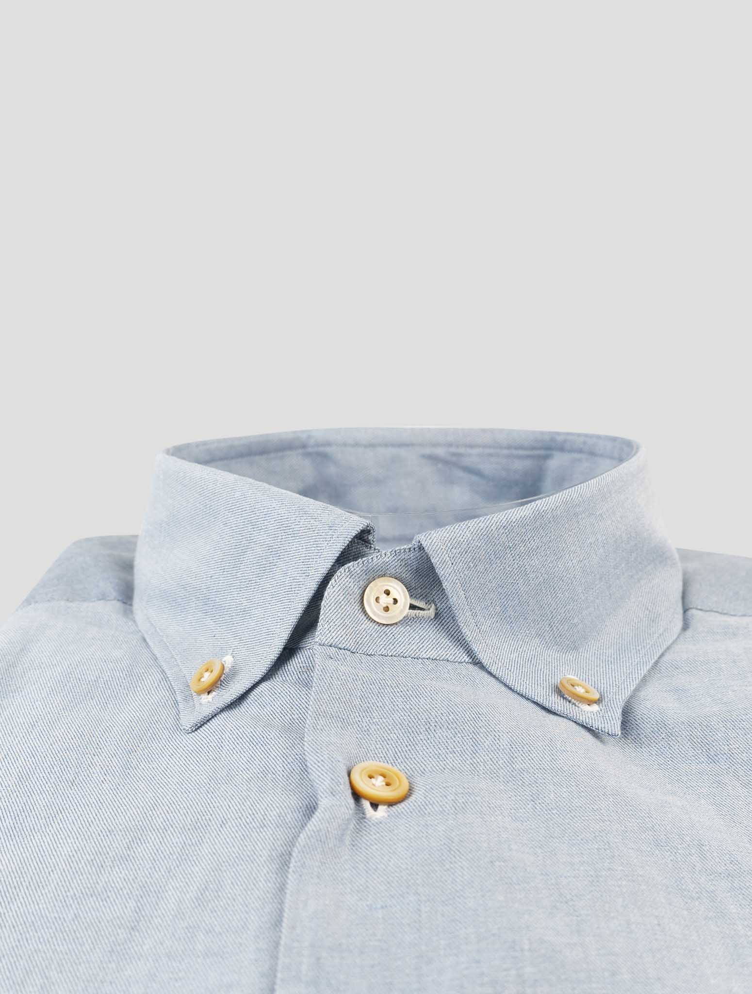 Kiton Blue Cotton Linen Shirt