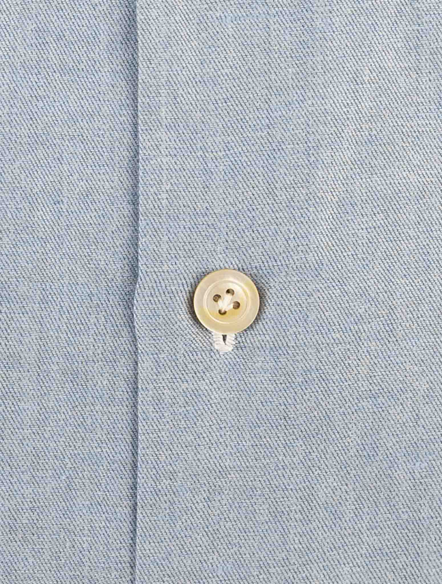 Kiton Blue Cotton Linen Shirt