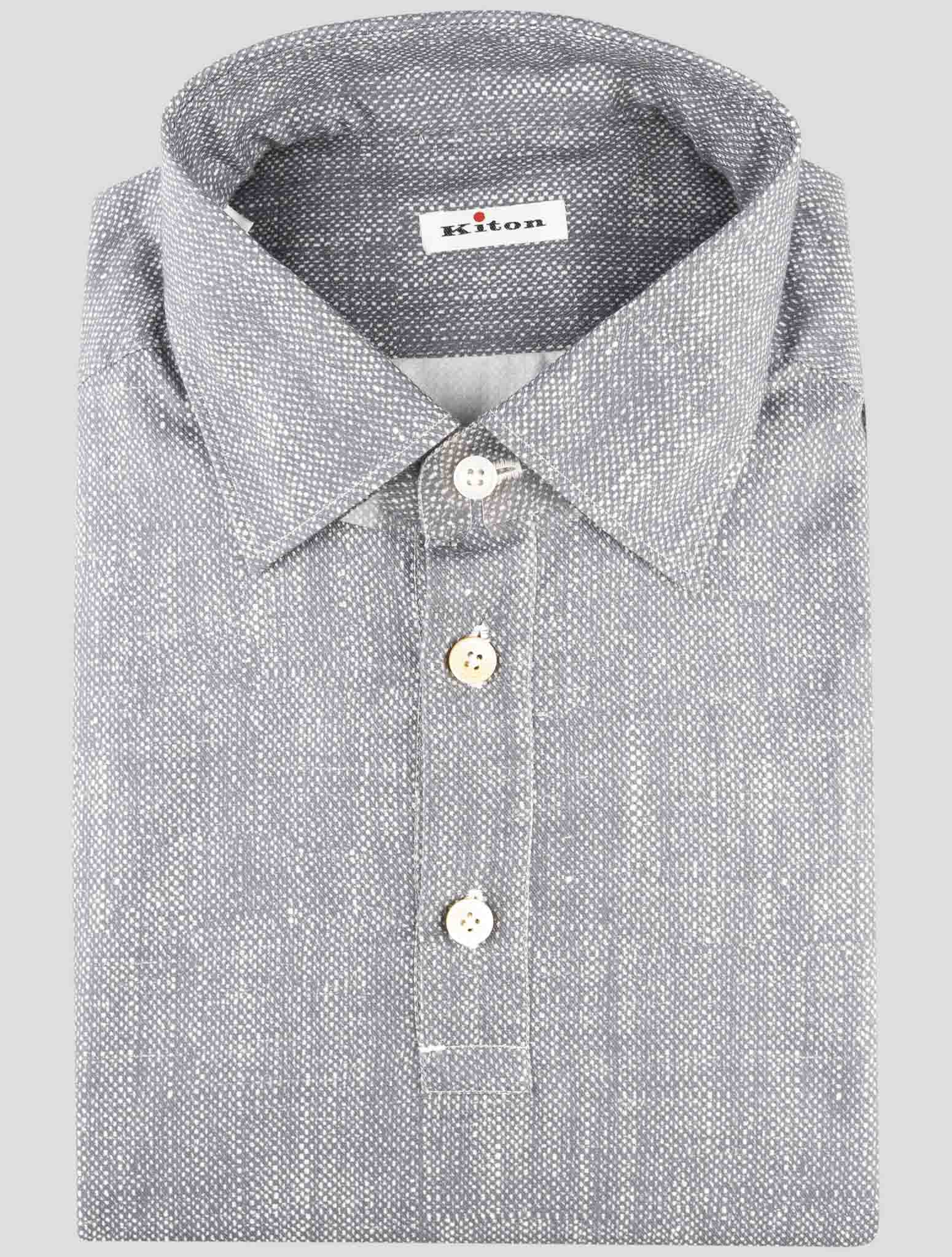 Kiton Gray Cotton Sweater Polo