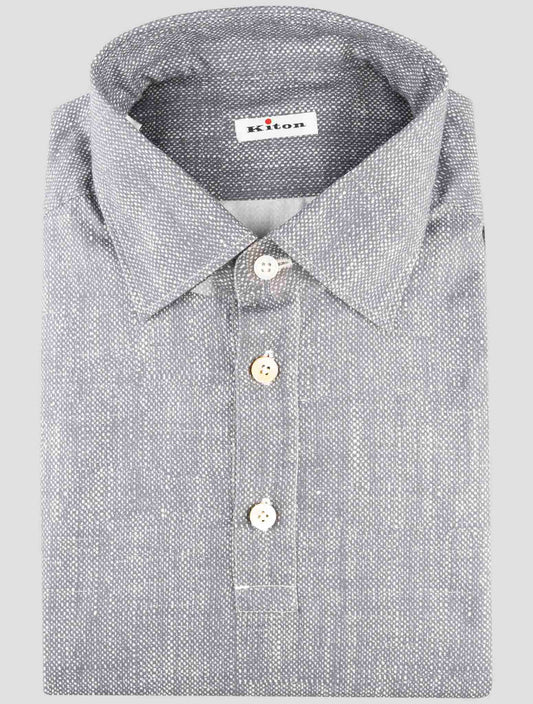 Kiton Gray Cotton Sweater Polo