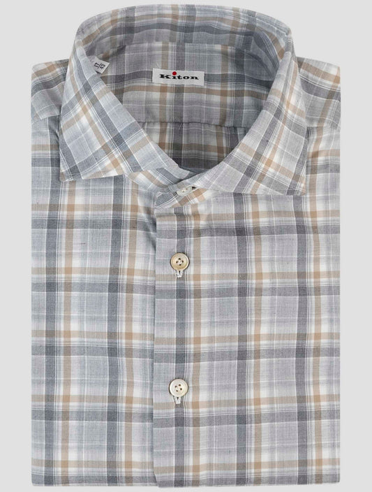 Kiton Gray Cotton Shirt