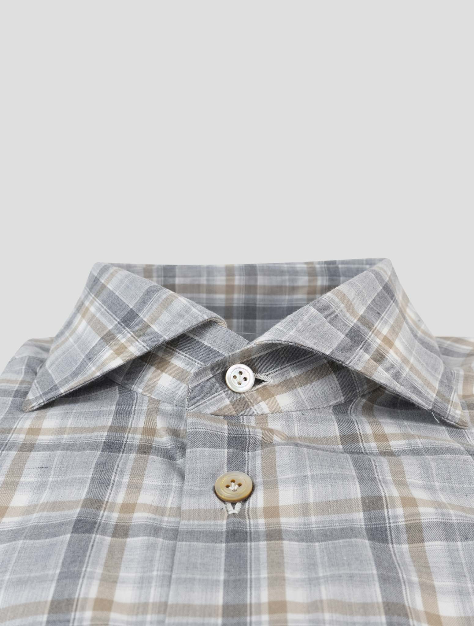 Kiton Gray Cotton Shirt