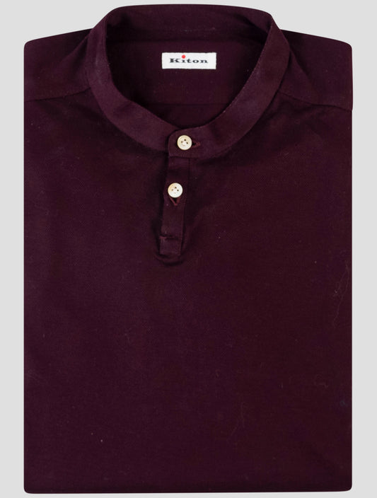 Kiton Burgundy Cotton Korean Shirt