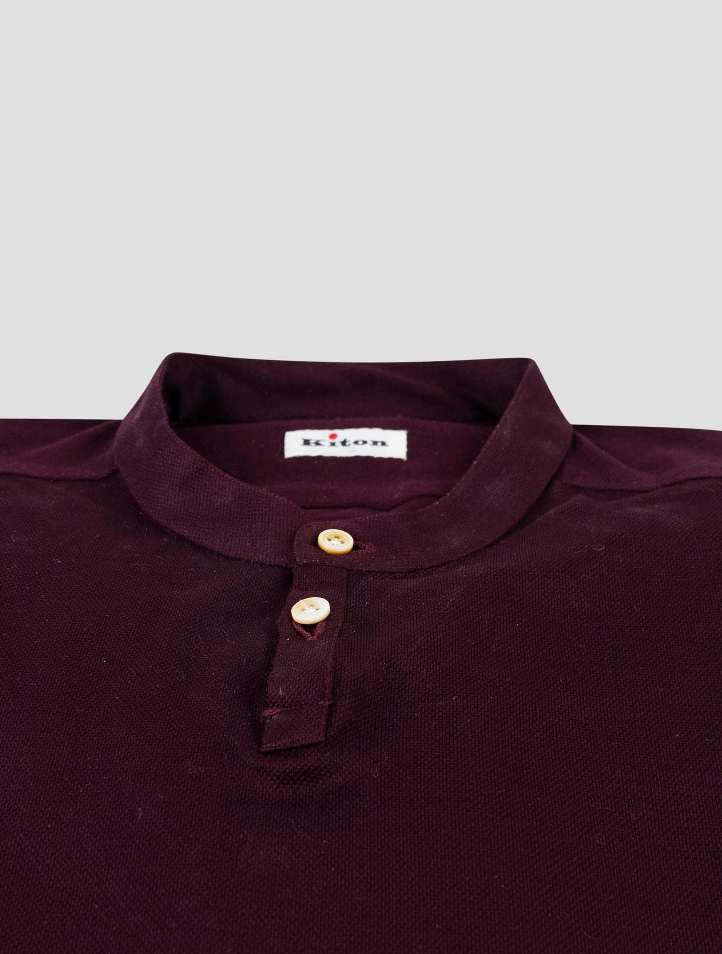 Kiton Burgundy Cotton Korean Shirt