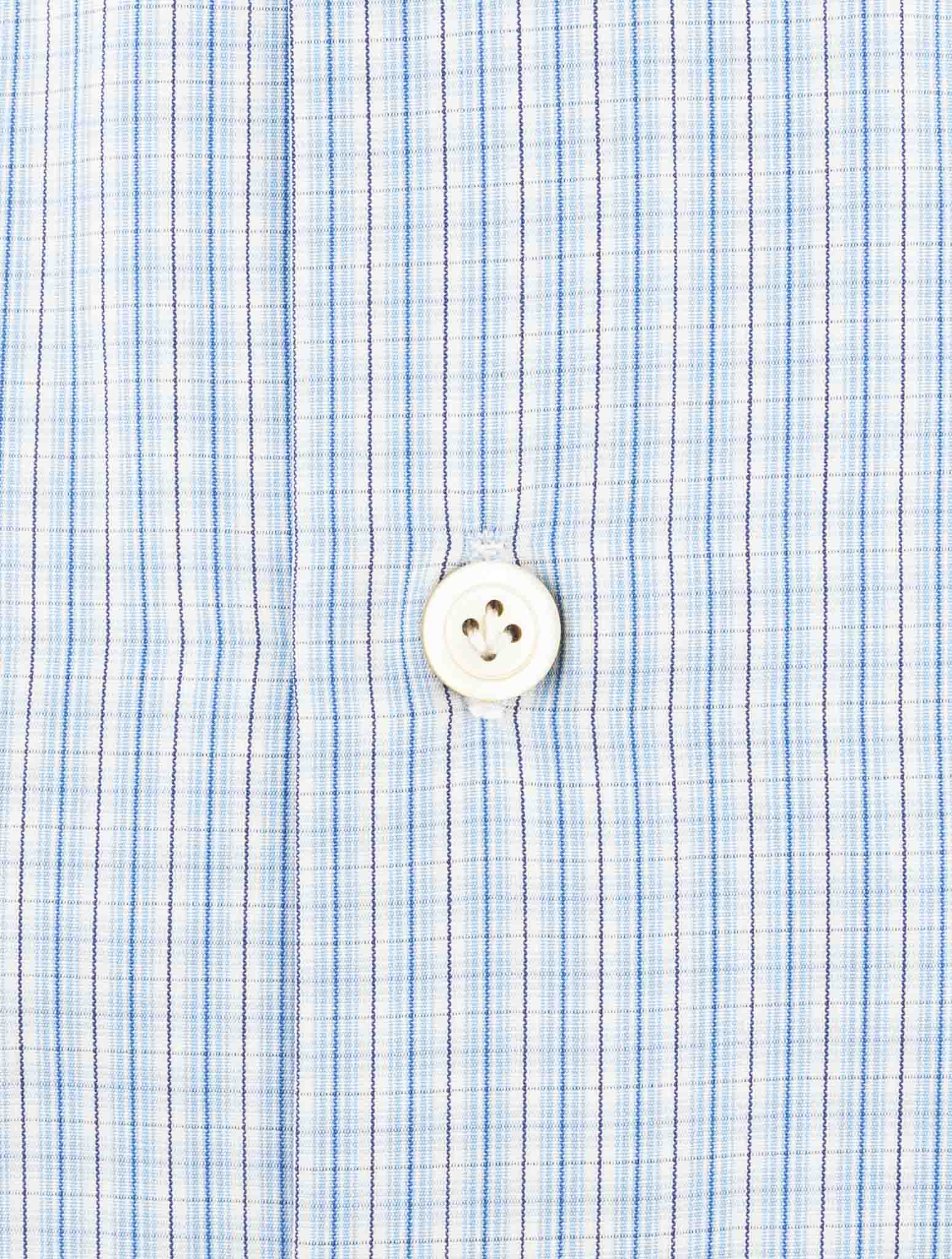 Kiton Light Blue White Cotton Shirt