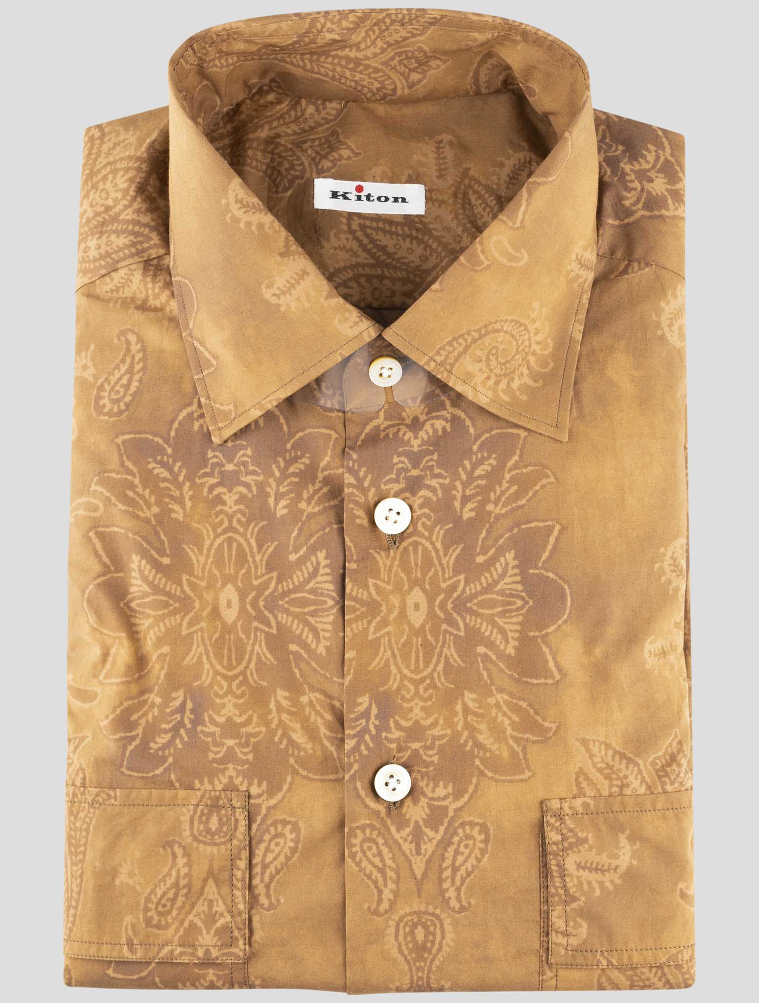 Kiton Brown Cotton Shirt