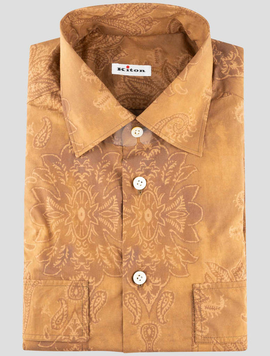 Kiton Brown Cotton Shirt
