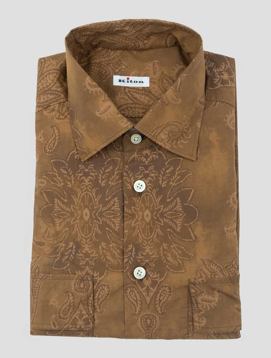 Kiton Brown Cotton Shirt