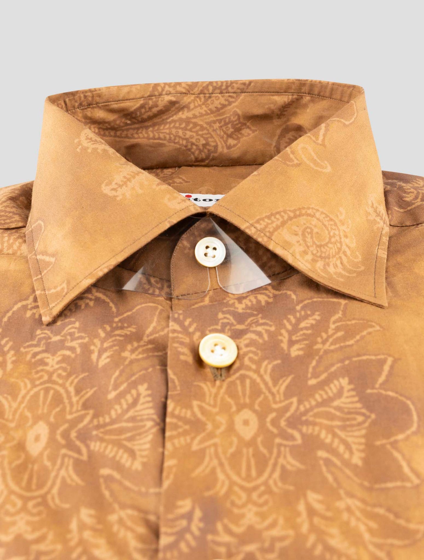 Kiton Brown Cotton Shirt