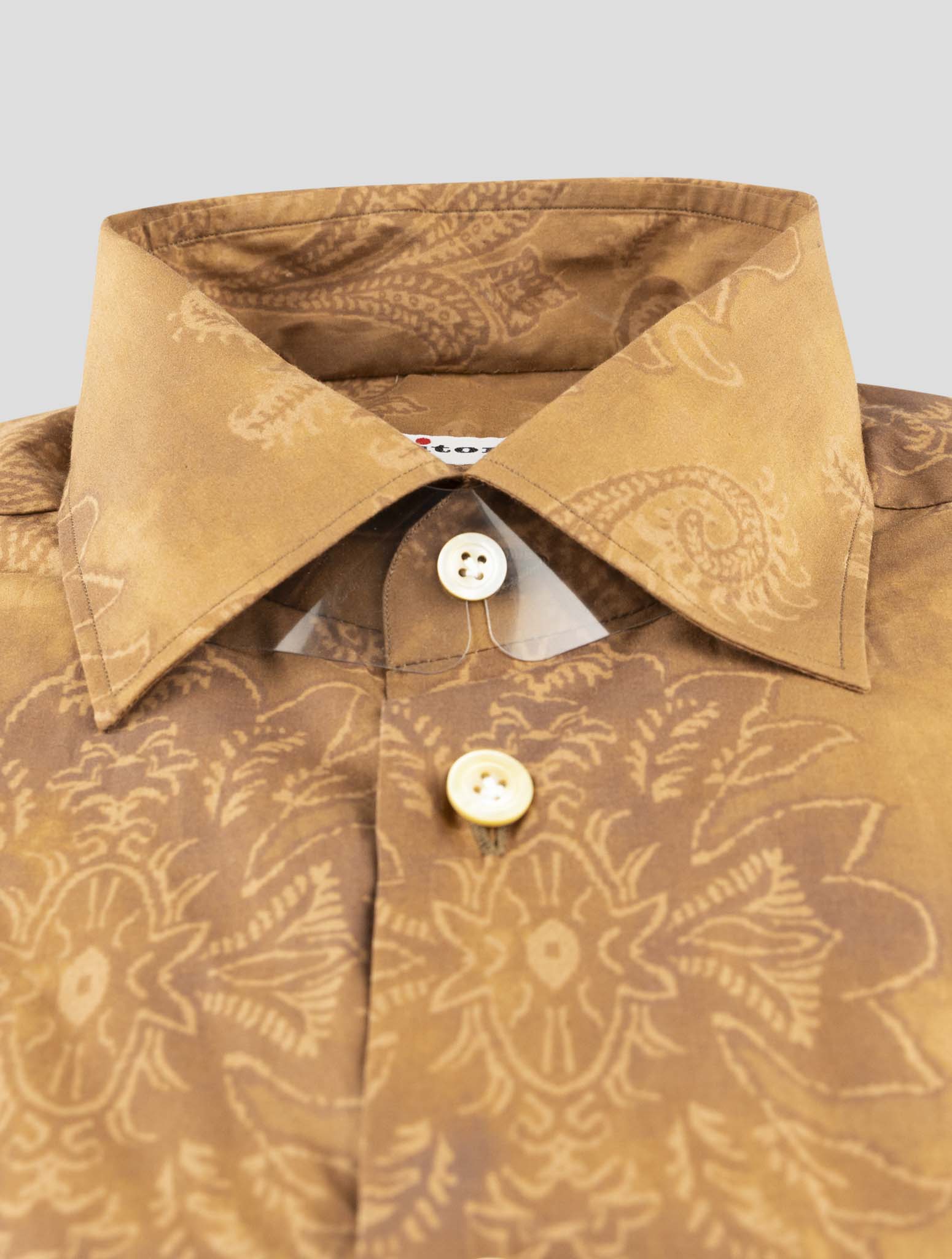 Kiton Brown Cotton Shirt