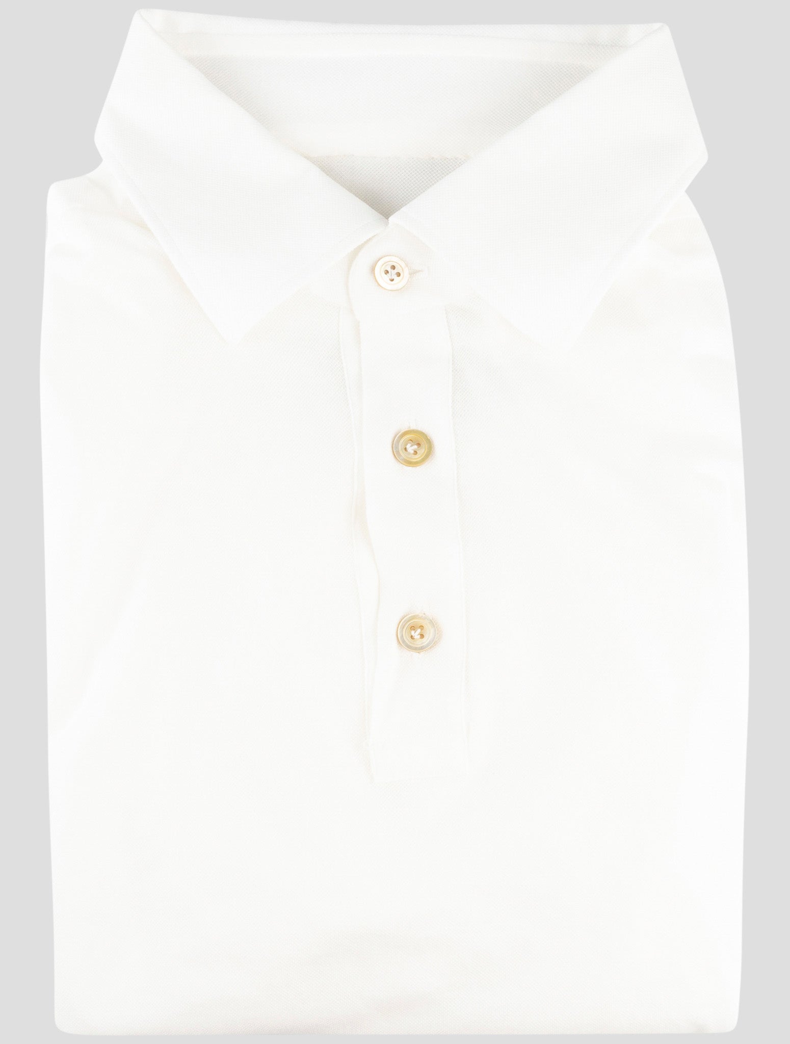 Kiton White Cotton Polo