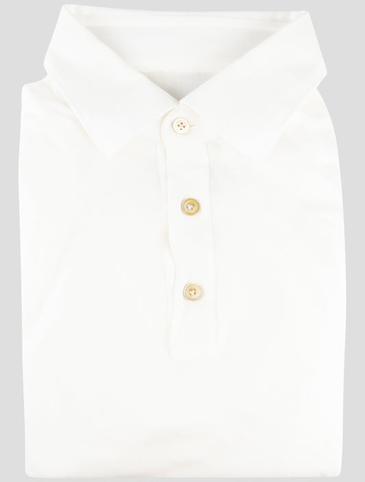 Kiton White Cotton Polo