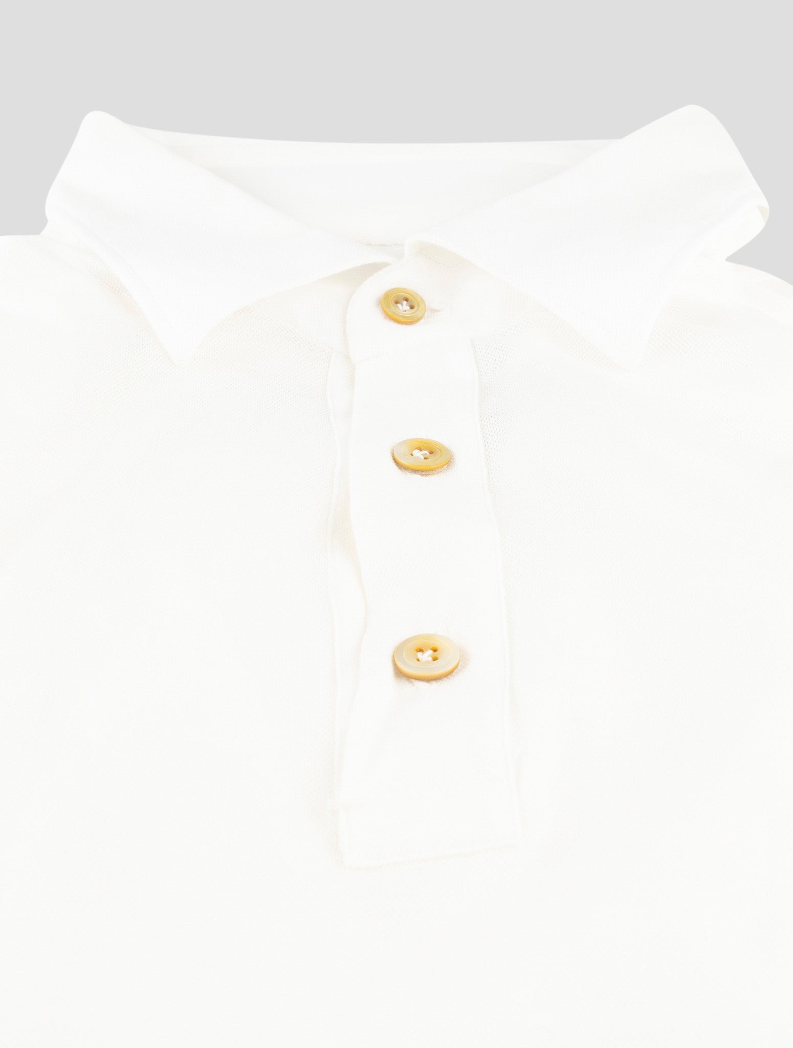 Kiton White Cotton Polo